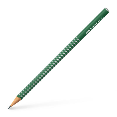 Creion grafit artistic Faber-Castell Sparkle duritate B, culoarea verde perlat cu puncte strălucitoare