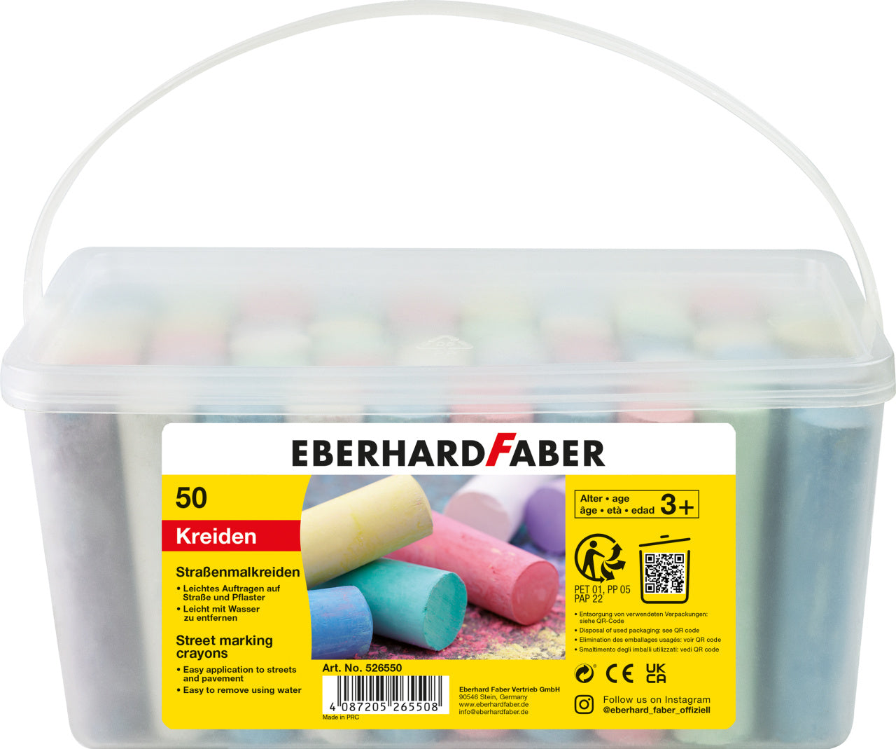 Creta 50 Buc Desen Asfalt Cutie Plastic Faber