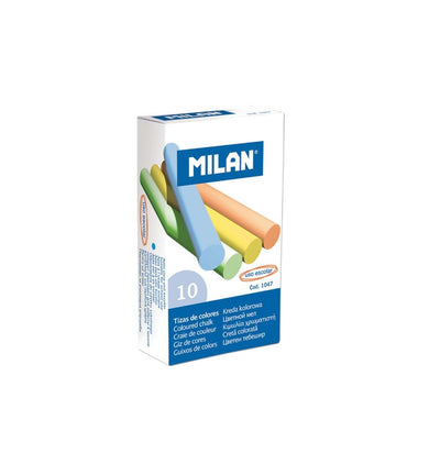 Set 10 bucăți cretă colorată rotundă Milan 1047 anti-praf, pentru tablă