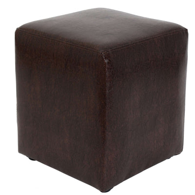 Taburet Cube - Imitatie Piele Maro - 15611