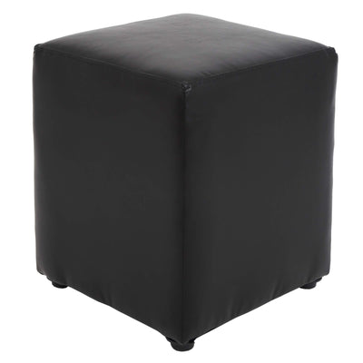 Taburet Cube - Imitatie Piele Negru - 21901