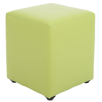 Taburet Cube - Imitatie Piele Verde - 21899