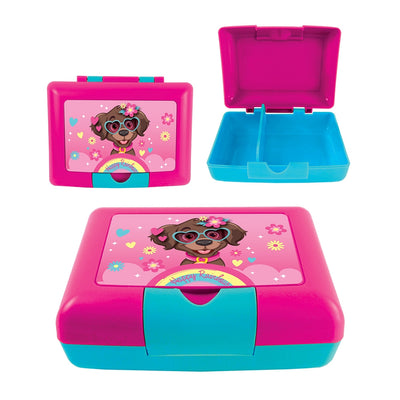 Cutie de sandwich compartimentată S-Cool Happy Rainbow de 900 ml din plastic fără BPA cu design pentru fete