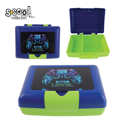Cutie de sandwich compartimentată S-Cool Next Level de 900 ml cu design gaming pentru băieți