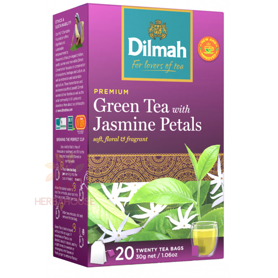 Dilmah Jasmine Petals Ceai verde portionat cu floare de iasomie (20buc)