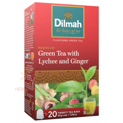 Dilmah Ceai verde cu litchi si ghimbir (20buc)