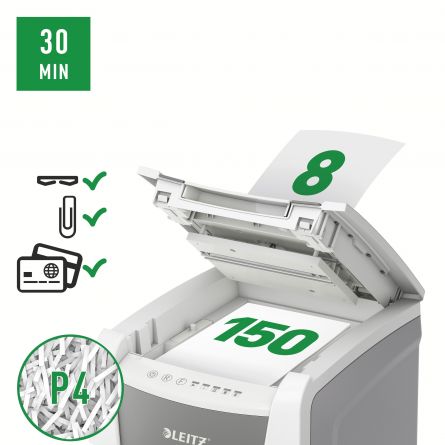 Distrugator documente automat DOC IQ OFFICE CROSS-CUT 150 COLI P4 LEITZ