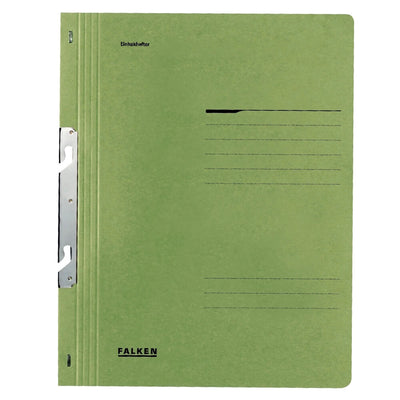 Dosar din carton verde de 250 g/mp, Falken/Exacompta, format A4, cu alonjă și mecanism pentru biblioraft, ideal pentru arhivare profesională organizată pe categorii