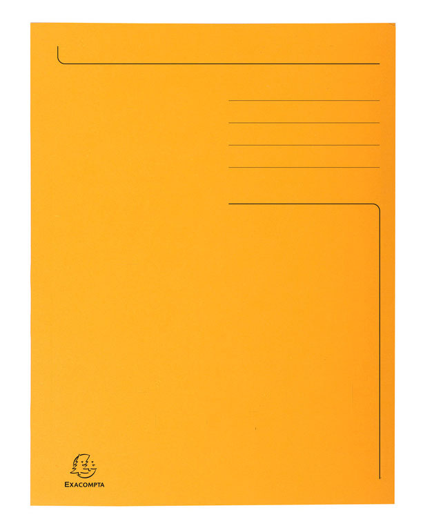Dosar tip plic Exacompta din carton reciclat portocaliu, format A4, cu 3 clapete interioare pentru organizarea documentelor, capacitate 150 coli.