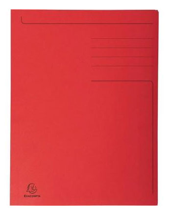Dosar tip plic Exacompta din carton reciclat roșu, format A4, cu 3 clapete interioare pentru protecția documentelor neperforate, capacitate 150 coli.