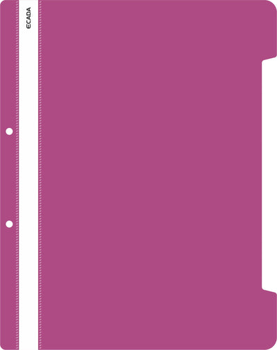 Dosar cu șină ECADA, format A4, culoare mov, din plastic, ideal pentru organizarea creativă și protejarea documentelor de birou