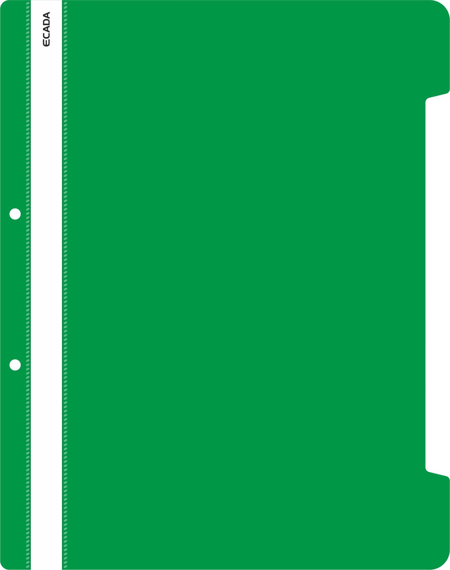 Dosar cu șină ECADA, format A4, culoare verde, din plastic, ideal pentru organizarea eficientă și protecția documentelor de birou