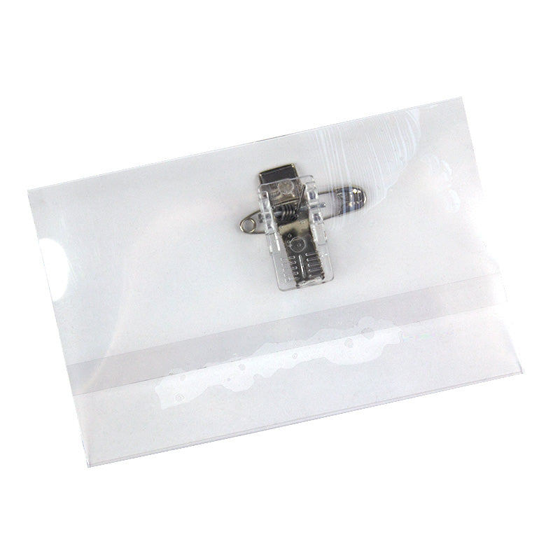 Buzunar ecuson orizontal cu ac si clips 90*57 mm
