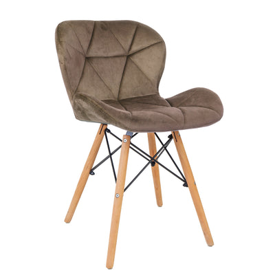 Scaun Eliza - Cadru Lemn - Catifea Taupe