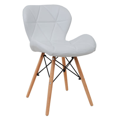 Scaun Eliza - Cadru Lemn - Imitatie Piele Alb