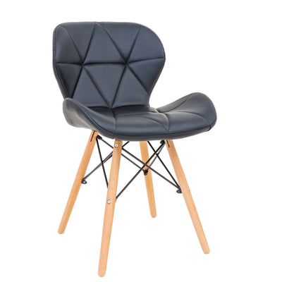 Scaun Eliza - Cadru Lemn - Imitatie Piele Negru