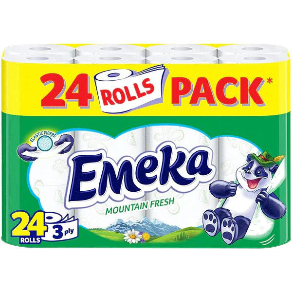 Hartie Igienica Emeka 3 Straturi 24 Role - Mountain Fresh