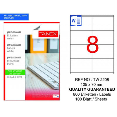 Etichete 105X70Mm, 8/A4, 100/Top - Tanex