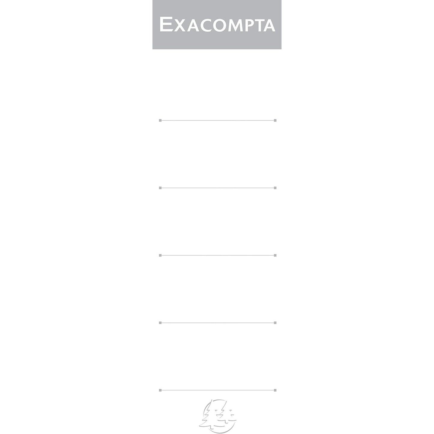 Etichete albe din carton Exacompta pentru bibliorafturi cu cotor de 75 mm, dimensiune 48x185 mm, set 10 bucăți, ideale pentru organizarea și identificarea ușoară a dosarelor de birou