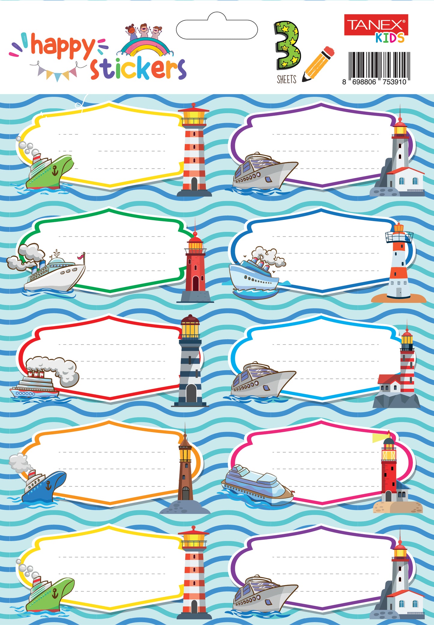 Etichete Scolare 30/Set Vapoare Tls-764 Tanex