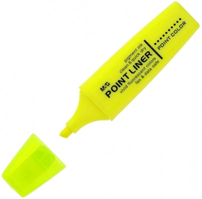 Evidentiator galben parfumat M&G vopsea fluorescenta anti-decolorare forma ergonomica pentru studiu si birou