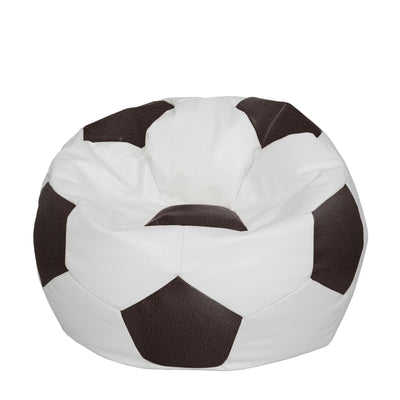 Fotoliu Puf Extra Ball - Imitatie Piele - Alb/Maro