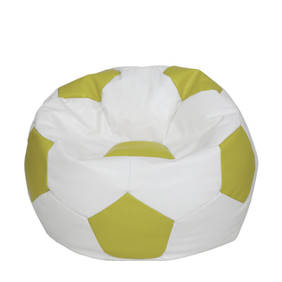 Fotoliu Puf Extra Ball - Imitatie Piele - Alb/Verde