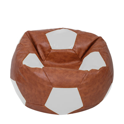 Fotoliu Puf Extra Ball - Imitatie Piele - Coniac/Alb