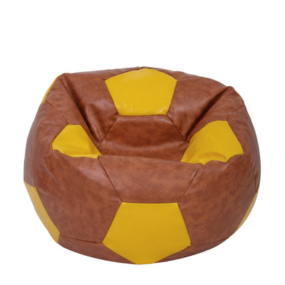 Fotoliu Puf Extra Ball - Imitatie Piele - Coniac/Galben