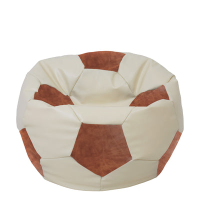 Fotoliu Puf Extra Ball - Imitatie Piele - Crem/Coniac