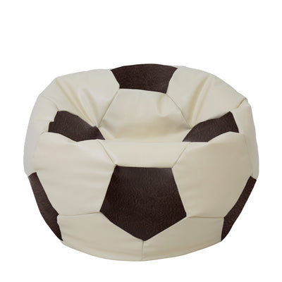 Fotoliu Puf Extra Ball - Imitatie Piele - Crem/Maro