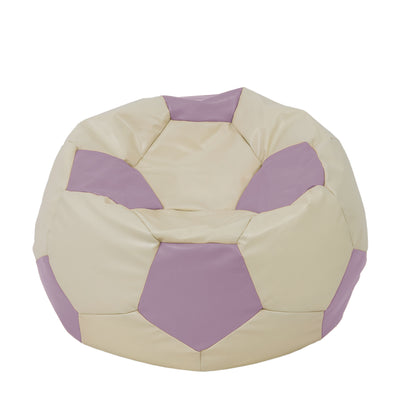 Fotoliu Puf Extra Ball - Imitatie Piele - Crem/Mov