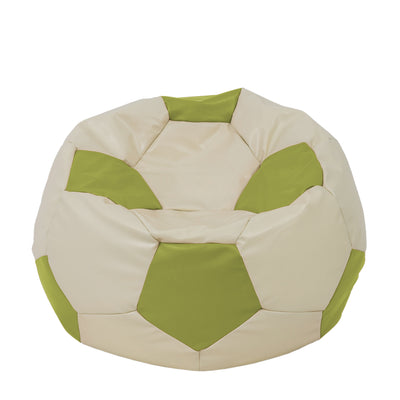 Fotoliu Puf Extra Ball - Imitatie Piele - Crem/Verde