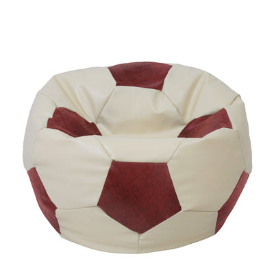 Fotoliu Puf Extra Ball - Imitatie Piele - Crem/Bordo