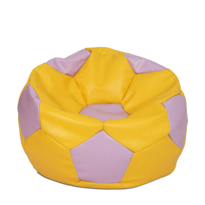 Fotoliu Puf Extra Ball - Imitatie Piele - Galben/Mov