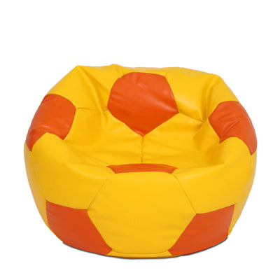 Fotoliu Puf Extra Ball - Imitatie Piele - Galben/Portocaliu