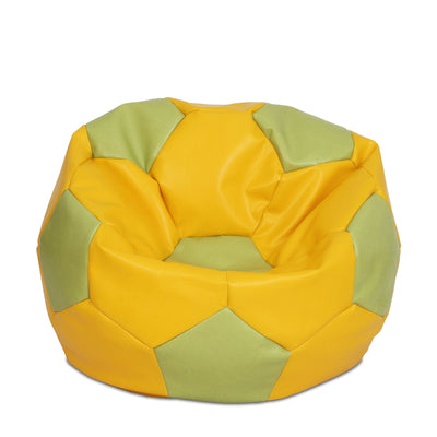 Fotoliu Puf Extra Ball - Imitatie Piele - Galben/Verde