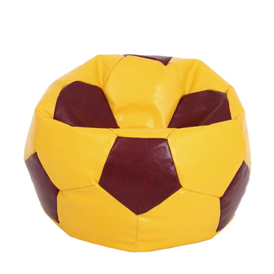 Fotoliu Puf Extra Ball - Imitatie Piele - Galben/Bordo