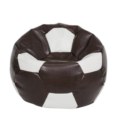 Fotoliu Puf Extra Ball - Imitatie Piele - Maro/Alb