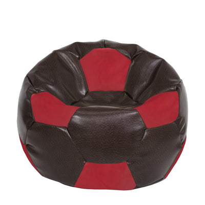 Fotoliu Puf Extra Ball - Imitatie Piele - Maro/Rosu