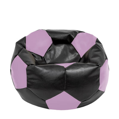 Fotoliu Puf Extra Ball - Imitatie Piele - Negru/Mov