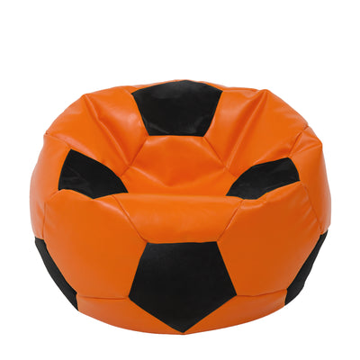 Fotoliu Puf Extra Ball - Imitatie Piele - Portocaliu/Negru