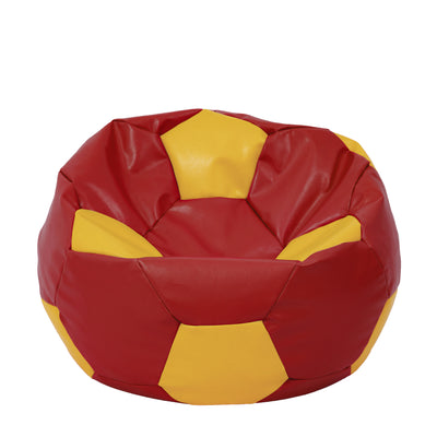 Fotoliu Puf Extra Ball - Imitatie Piele - Rosu/Galben