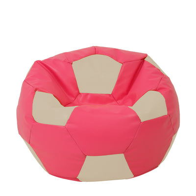 Fotoliu Puf Extra Ball - Imitatie Piele - Roz/Crem