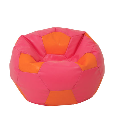 Fotoliu Puf Extra Ball - Imitatie Piele - Roz/Portocaliu