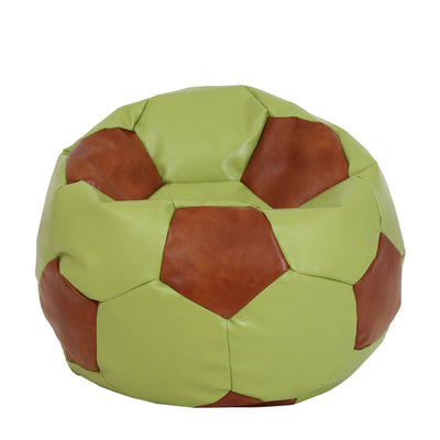 Fotoliu Puf Extra Ball - Imitatie Piele - Verde/Coniac