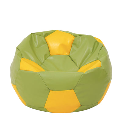 Fotoliu Puf Extra Ball - Imitatie Piele - Verde/Galben