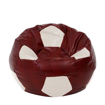 Fotoliu Puf Extra Ball - Imitatie Piele - Bordo/Crem