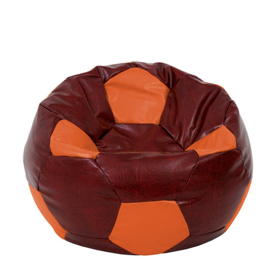 Fotoliu Puf Extra Ball - Imitatie Piele - Bordo/Portocaliu