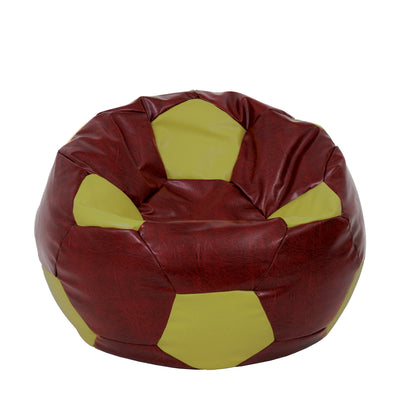 Fotoliu Puf Extra Ball - Imitatie Piele - Bordo/Verde